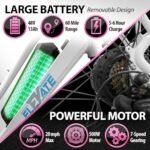 Elevate Electric Bike for Adults - 60 Mile E Bike 20MPH Throttle 48V E-Bike - Commuter Bike Beach Cruiser Ebike Adult Electric Bicycles for Men & Women - Image 6