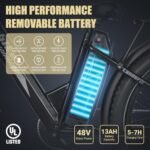 Likebike Electric Mountain Bike,26" Fat Tire Electric Bike for Adults Peak 720W, 48V 13Ah Battery,UL 2849 Certified,Step Thru Ebike,Off Road E-bike 25MPH 7-Speed and Front Suspension Electric bicycles - Image 3