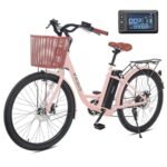 Viribus Electric Bike for Adults, Step Through Womens Electric Bikes, City Commuter Ebike 350W(Peak 500W) 7 Speed with 36V 13Ah Battery, Lightweight Aluminum Frame, Womens E Bike 26 inch