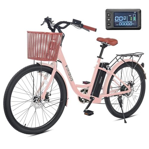Version 1.0.0 Viribus Electric Bike for Adults, Step Through Womens Electric Bikes, City Commuter Ebike 350W(Peak 500W) 7 Speed with 36V 13Ah Battery, Lightweight Aluminum Frame, Womens E Bike 26 inch - Image 1