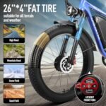 Peak 2200W Fat Tire Dual Motor Ebike 52V 23Ah Battery,26" x 4" Electric Mountain Bicycle for Adults Men 38MPH Full Lockbale Suspension Ebike 75 Miles Range 7 Speed Hydraulic Disc Brake（US Warehouse） - Image 5