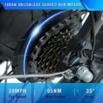 SENADA Electric Bike for Adults, 26"x 4" Fat Tire Ebikes, 1000W Motor Electric Mountain Bicycle Max Speed 30MPH 62 Miles, 48V 17.5Ah Removable Battery & 21-Speed - Image 5