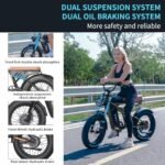 Freego Electric Dirt Bike for Adults, 28MPH&30Mile, 1000W/48V/12.5Ah, 20x4 Fat Tires Off Road Electric Bicycle Full Hydraulic Brake, Low Seat, Designed for Short Riders, Teens/Women 4‘11‘’-5’8‘’ - Image 4
