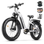 Electric Bike for Adults, 26" x 4.0 Fat Tire Ebike, 1100W Peak Motor Torque Sensor Electric Mountain Bike, 32MPH Electric Bicycle with 52V 20AH Battery, 7 Speed, Hydraulic Brake, UL Certified