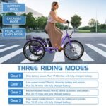 DoCred Electric Tricycle for Adults, 350W 36V Electric Trike Motorized Three Wheel Electric Bikes Bicycle with Large Basket for Women Men - Image 6