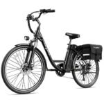 Heybike Cityscape Electric Bike 350W(Peak 500W) Electric City Cruiser Bicycle Up to 40 Miles 23MPH Removable Battery, 7-Speed and Dual Shock Absorber, 26" Electric Commuter Bike for Adults