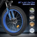 ZNH Electric Bike for Adults, 500W/750W Mid Drive Motor Ebike Full Suspension 20"/26'' Fat Tire Electric Mountain Bike 36V/48V 13Ah Removable Battery, Snow Beach Hunting E Bike Shimano 7-Speed - Image 4
