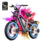 eAhora Terra Ⅱ Dual Motors Peak 2000W Electric Bike for Adults, 30+MPH 48V20A Battery, 20"*4.0 Fat Tire Mountain Electric Bicycle,7 Speed Dual Hydraulic Brakes Full Suspension Electric Bike