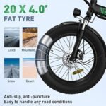 Electric Bike for Adults, 20" x 4.0 Fat Tire Ebike with 750W Motor, 48V/15Ah Foldable Electric Bicycle, E Bike Long Range for Mountain Beach Snow, 7-Speed, UL2849 Certified - Image 3