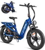FREESKY 1200 W Motor 48 V 20 Ah Battery with Samsung Cells Full Suspension,32 MPH Up to 90 Miles Step-Thru Folding Electric Bike for Adults, 20'' Fat Tire Dual Hydraulic Brakes Electric Bicycle