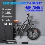 20" Fat Tire Electric Bike for Adults，1000W/1500W Brushless Motor,48V 15AH Removable Battery Ebike 30 Mph Speed,Beach Mountain Commuting Family Electric Bicycles-2 Seater - Image 3