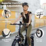 CycFree Electric Bike for Adults,1000W Peak Motor Ebike with 48V 15.6Ah Removable Battery up to 75+Miles & 20MPH Commuter Electric Bicycle, 20" Fat Tire All-Terrain Step-Thru 7-Speed E Bike - Image 6