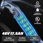 E·Bycco 29'' 1000W Motor Electric Bike for Adults 32MPH with 48V 17.5AH Battery Up to 65 Miles 7Speed Mountain Ebike, Pedal Assist Throttle Class 3 Electric Bicycle for Commuter E Bike - Image 3