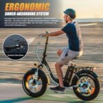 VITILAN 1200W Peak Electric Bike for Adults, U7 2.0 Folding 20*4.0 Inch Fat Tire Ebike, 48V 20AH Sam-Sung Removable Battery Max Range 80Miles&28Mph, Step-Through Electric Bicycle With Dual Suspension - Image 6