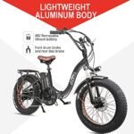 NAKTO 20" Electric Bike for Adults, Fat Tire E-Bike with 500W Powerful Rear Hub Motor and Disc Brakes, Folding Electric Bicycle with Charger Lock - Image 4
