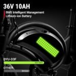 DYU Electric Bike for Adults Teens, D3F 14 in Folding Electric Bicycle,Commuter City E-Bike with 250W Motor and 36V 10AH Lithium-Ion Battery,40-45 Miles Travel Range - Image 4