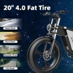 Electric Bicycle for Adult,2000W Motor Electric Bike, 48V 25/30AH Removable Battery, 30MPH, 20" x 4.0 Fat Tire EBike 7 Speed Electric Mountain Bike - Image 4