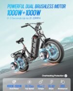 eAhora JulietⅢ (2024 Upgraded) 2000W Dual Motor Ebike 52V 60Ah Long Range Electric Bike 20 * 4.0 Fat Tire Electric Bike Full Suspension Electric Bike for Adults - Image 3