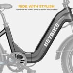 Heybike Ranger S Electric Bike for Adults, Foldable 1400W Peak Motor Ebike, 20" x 4.0 Fat Tire Step-Thru Electric Bicycle, 48V 14.4AH Removable Battery Commuter E Bike, 7-Speed Hydraulic Fork - Image 7