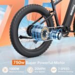 BEEMONE Electric Bike for Adults, 1000w Brushless Motor Ebike, 26" x 4.0 Fat Tire, Electric Bikes with 48V/20Ah Removable Battery, MAX 30-80Miles, 28MPH,Peak 7 Speed-Men 1000W - Image 2