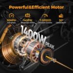 Jasion X-Hunter Electric Bike for Adults,1400W Peak Motor 30MPH Max Speed,48V 13AH Removable Battery, Full Suspension System Design,20''*4.0 Fat Tire Foldable Ebike 7-Speed Bicycles - Image 2