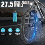 ANCHEER Electric Bike for Adults, Peak 750W Ebike, 3 Hours Fast Charge, 60 Miles Electric Bicycle with 48V/499Wh Battery, 27.5 ''Hummmer Electric Mountain Bike with LCD Display, 21/24 Speed - Image 6