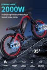 Ebikes Dual Motor, 52V/48V 25AH Removable Lithium Battery Electric Bike for Adults with 2000W/1200W Peak Power Dual/Single Motor 26''x4.0'' Spoke Fat Tire Electric Bike - Image 2