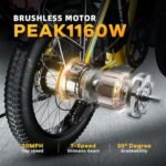 EK4 Max Electric Bike, 20.8 Ah Super Battery Ebike, Peak 1160W Premium Power Motor E Bike, Up to 30MPH and 100 Miles, 7-Speed 20" Fat Tire All Terrain Electric Bike for Adults - Image 3