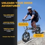 EUYBIKE1000W Folding Electric Bike for Adults,30mph Max Speed, 15AH Removable Battery Ebike, 20" 3 Fat Tire Electric Mountain E Bike with 7-Speed,Adult Electric Bicycles for Commute Beach Snow - Image 6