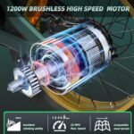 Electric Bike for Adults,GPS and APP Control Ebike,1200W Brushless Motor,48V/20Ah Removable UL&GCC Certification Battery,20"*4.0 Fat Tire,30MPH and 60Miles Range,Front/Rear Turn Signals - Image 3