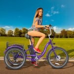 LILYPELLE Electric Tricycle for Adults, 350W 36V Electric Trike Motorized Three Wheel Electric Bicycle, 7 Speeds 3 Wheels 24" Adult Electric Tricycle with Large Basket - Image 2