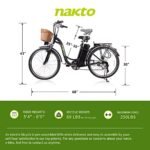 NAKTO Electric Bike for Adults 26" 250/350W Electric Bicycle for Man and Women with High Speed Brushless Gear Motor 6-Speed Gear Speed E-bike with Removable Waterproof 36V10A/12A Battery - Image 6