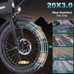 Folding Electric Bike for Adults, 20"×3.0 Fat Tire Electric Bicycle, 280.8Wh Battery Ebike, 20MPH Electric Cargo Bike with LCD Color Display & 6 Speed Gears (Fits for 5'0"+) - Image 3