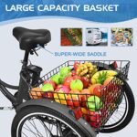 ABORON 24" 26" Electric Tricycles, 36V 10Ah 350W Lithium Battery UL Certified, 7 Speed E-Trike for Adults with Large Capacity Rear Basket - Image 5