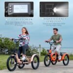 NAIZEA Folding Electric Bike, 20'' Fat Tire Electric Trike for Adults, 500W Folding Electric Bike Folding Ebike Adult Electric Tricycle, Motorized Tricycle Adult Electric Three Wheels Bicycle - Image 6