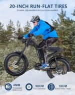 Riding'times 1500W Moped Style Electric Bike, 6-Layer Full Suspension Ebike, Max 28MPH & 37-150 Miles Electric Motorcycle, 750WH/1500WH Removable Battery, 20" Fat Tire Dirt Bike All Terrain - Image 5