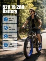 Electric Bike for Adults 1000W Peak 1500W Motor E Bike with 52V 19.2AH Battery 35.5MPH 21 Speed Ebike, 26"x4" All Terrain Fat Tire Electric Bicycle with Front Fork Suspension - Image 5