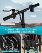 Electric Bike for Adults,Folding Ebike,Electric Bicycle with Removable Battery, 20MPH Commuting Electric Bike, High Brushless Gear Motor - Image 4