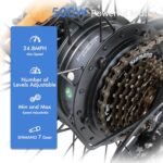 Electric Bike for Adults with 800W Peak Motor, 20.8Ah Removable Battery and up to 70Miles 24MPH 20" Fat Tire UL 2849 Certified Folding Ebike Electric Bicycle, 7-Speed E Bike,Class 2 - Image 3