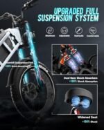 Juliet/JulietⅡ(2024 Upgraded) 48V/52V 60Ah Peak 1200W/Peak 1700W Electric Bike Up to 200 Miles Long Range Electric Bike 20 * 4.0 Fat Tire Electric Bike Full Suspension Adult Electric Bicycles - Image 5