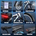 Electric Bike for Adult, 26" x 4.0 Fat Tire Ebike, 1000W/2000W Peak Electric Bicycle, 48V 13/17.5/23AH Waterproof Battery, Front Suspension Ebike, 27MPH-46MPH, Adjustable Seat, UL and GCC Certified - Image 2