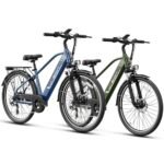 Jasion Roamer Electric Bike for Adults 1200W Peak Motor 528WH Removable Battery,up to 60miles 28MPH City Cruiser Ebike,26'' Commuter E Bike, 7-Speed Gears and Front Suspension Bicycles