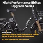 Folding Electric Bike 20'' Fat Tire Ebike for Adult, 2000W 32MPH Electric Bicycle with 48V 23AH 1104WH Removable Battery 7 Speed City Bike - Image 2