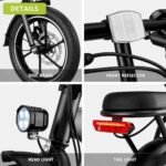 WINDHORSE Electric Bike for Adults, Folding Ebike with 630w Peak Motor, Dual Disc Brake, 35 Miles Range, 25MPH, Suspension, Removable Battery, Electric Bicycle for Commuter - Image 6