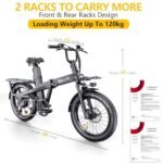 Electric Bike, Folding Electric Bike with 62 Miles Range, 48V Removable Battery, 20 Inches Fat Tire for Beach Cruiser City Commute Mountain - Image 4