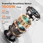 Folding Electric Bike, 1000W Peak Motor Electric Bike for Adult, 30MPH, 60Miles Max Range for Ebike, 48V 614WH Removable Battery, 20" Fat Tire Electric Bicycle for Commute Beach Snow - Image 2