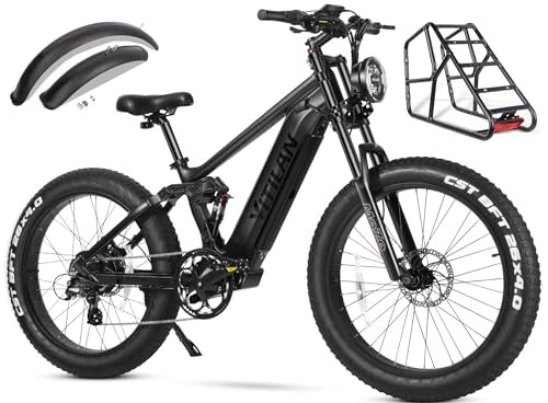 Version 1.0.0 T7 Electric Bike for Adults Fat Tire Ebike 750W BAFANG Motor 20AH Removable Sam-Sung Battery 26 Inch Mountain 28MPH Electric Bicycle Full Suspension Shimano 8 Speed - Image 1