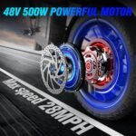 Electric Bikes for Adults,25 mph Folding Electric Bike,16" Mini Ebike with 500W Powerful Brushless Motor and 720WH Large Capacity Removable Battery,Beach,City,Road,Commuter Ebike - Image 2