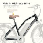 Jasion CB1 Electric Bike for Adults, 1000W Motor Peak Ebike, 450Wh Removeable Battery, 26'' City Cruiser Bicycle, 22 MPH Commuter Women Ebike, 7-Speed Gear - Image 5