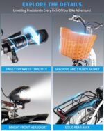 Electric Bike for Adults, 350W(Peak 500W), Up to 45 Miles, Removable Battery, 26" Commuter Electric Bicycle, Rear Rack, Bike Basket, Certified to UL Standard 2849 - Image 6